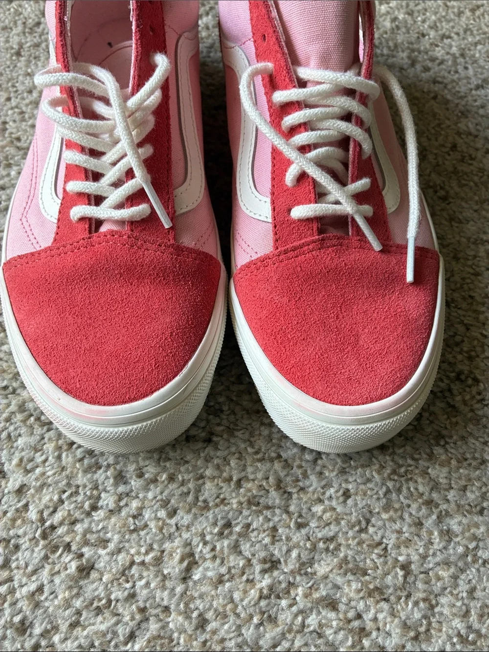 Vans light Pink and dark Pink Low-Top Lace-Up Sneakers